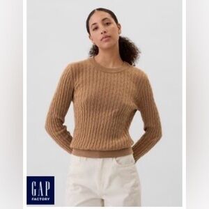 Ladies Sz L GAP Factory CashSoft Cable-Knit Crewneck Sweater